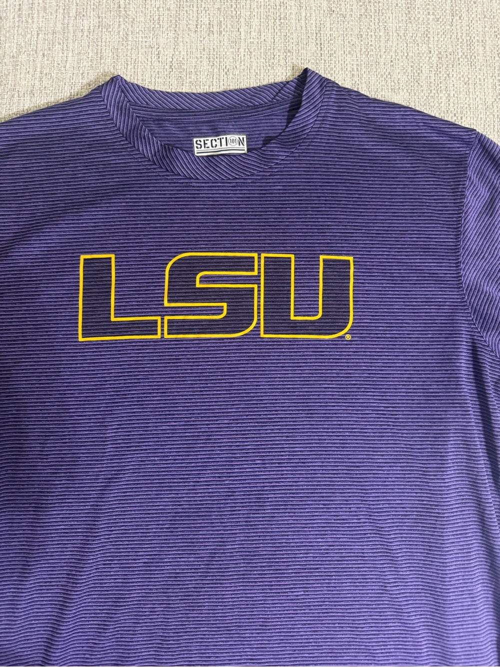 LSU Tigers Shirt Men’s L Purple Gold Collegiate SEC Section 101